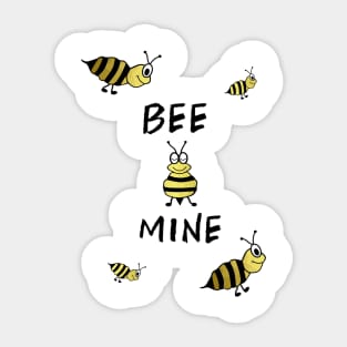 Bee My Valentine, Bee Mine Bees Sticker